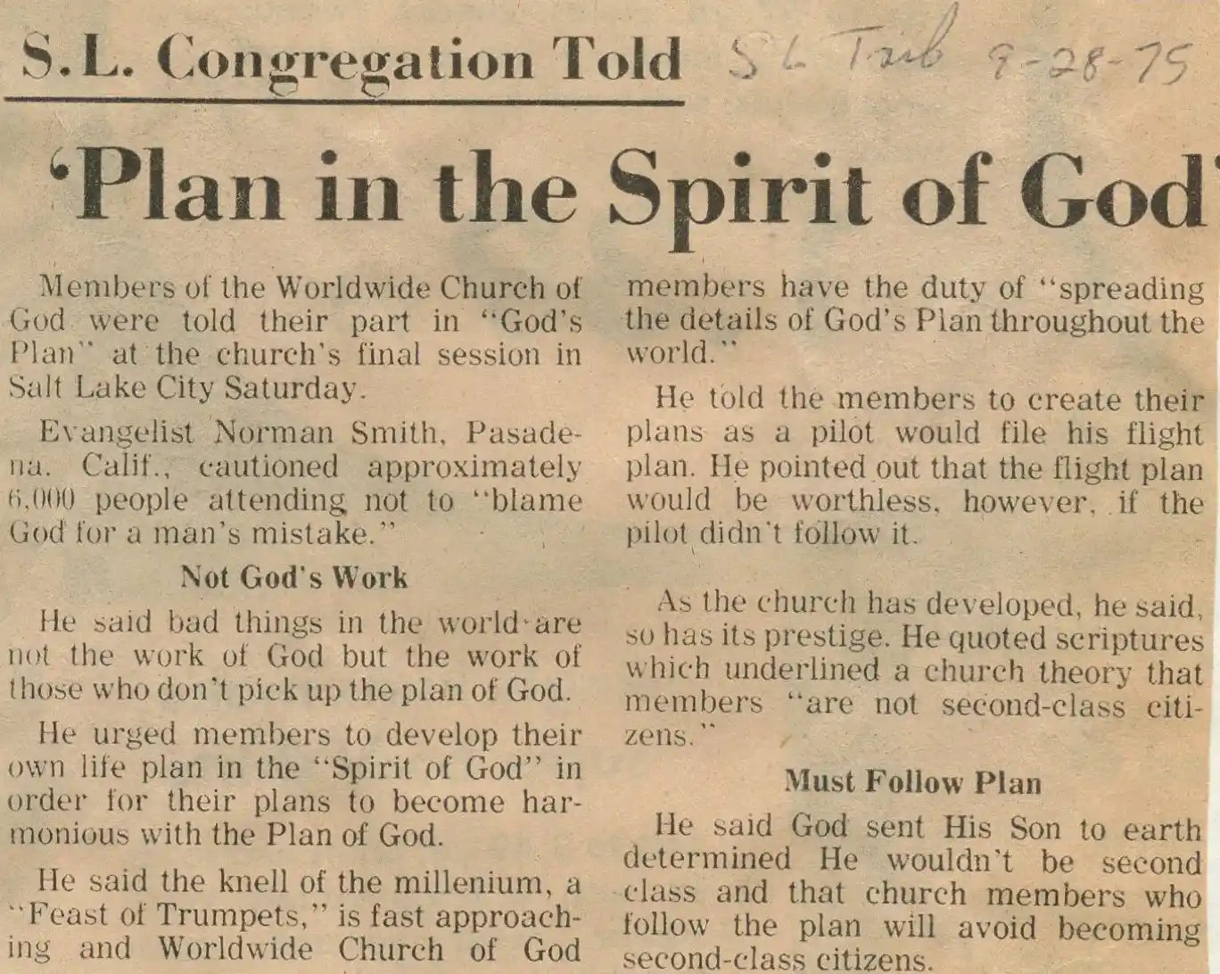 Salt Lake Tribune, (SLC, UT)  9-28-75